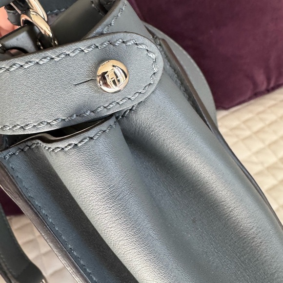 Fendi Gray/Blue Peekaboo Handbag with 2 Shoulder straps - Picture 5 of 12